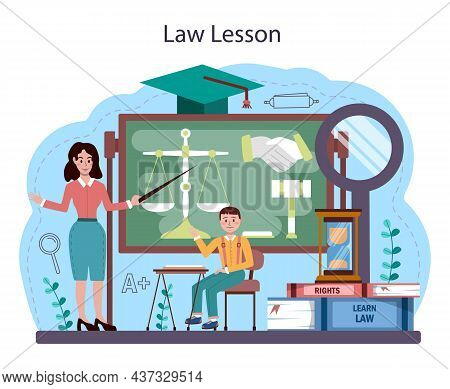 Law Class Concept. Punishment And Judgement Education. Jurisprudence
