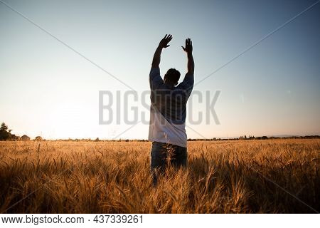 Farmer In The Middle Of The Field