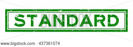 Grunge Green Standard Word Square Rubber Seal Stamp On White Background