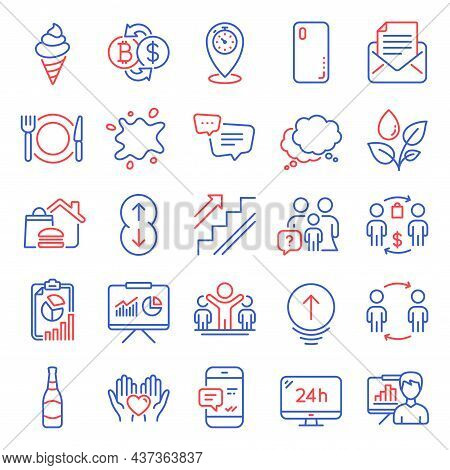Business Icons Set. Included Icon As Family Questions, Mail Correspondence, Swipe Up Signs. Timer, B