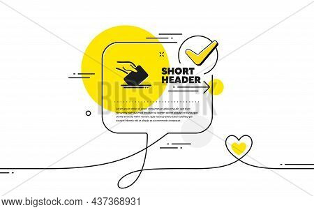 Vote Box Simple Icon. Continuous Line Check Mark Chat Bubble. Hand With Voting Ballot Sign. Public E