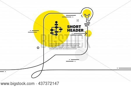 Block Diagram Icon. Continuous Line Idea Chat Bubble Banner. Path Scheme Sign. Algorithm Symbol. Blo
