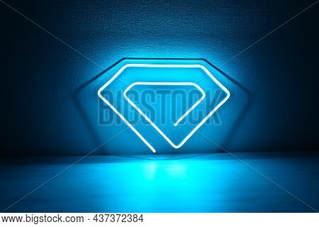 Blue Neon Sign Crystal. Trendy Style. Neon Sign. Custom Neon. Home Decor.