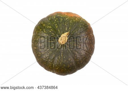 Top View Of Japanese Kabocha Squash On White Background