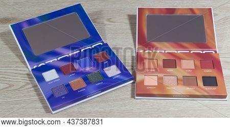 Primelin - France, November 16, 2020 : Two Open Beetique Eye Shadows Boxes