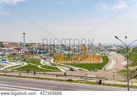 April 14, 2021 - Namangan, Uzbekistan: Afsona Amusement Park In Namangan
