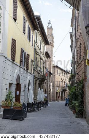 Buonconvento (si), Italy - August 01, 2021: Buonconvento Houses And Village View, Tuscany, Italy