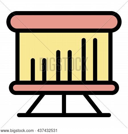 Flipchart Chart Icon. Outline Flipchart Chart Vector Icon Color Flat Isolated