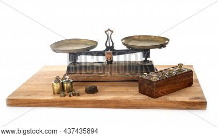 Roberval Balance In Front Of White Background