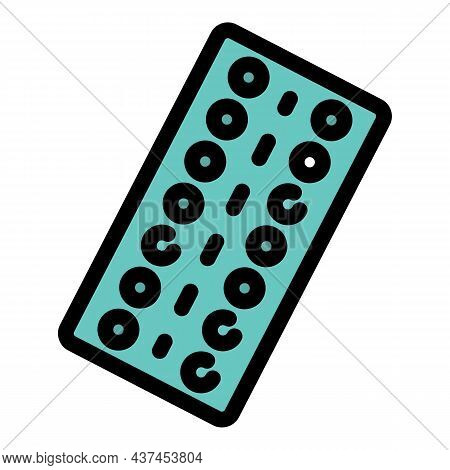 Dosage Pills Icon. Outline Dosage Pills Vector Icon Color Flat Isolated
