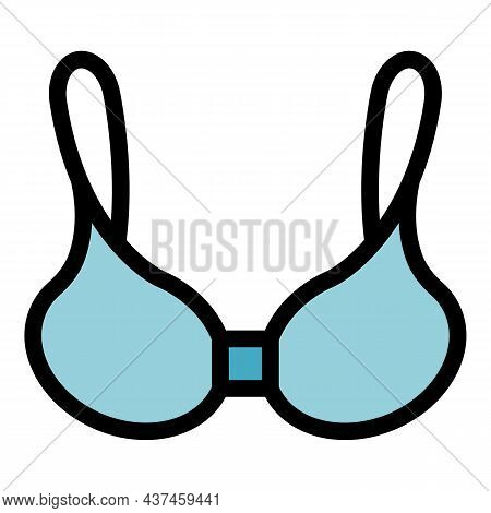 Plunge Bra Icon. Outline Plunge Bra Vector Icon Color Flat Isolated