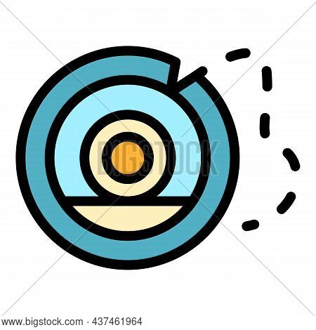 Fly Fish Reel Spool Icon. Outline Fly Fish Reel Spool Vector Icon Color Flat Isolated