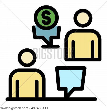 Financial Negotiations Icon. Outline Financial Negotiations Vector Icon Color Flat Isolated