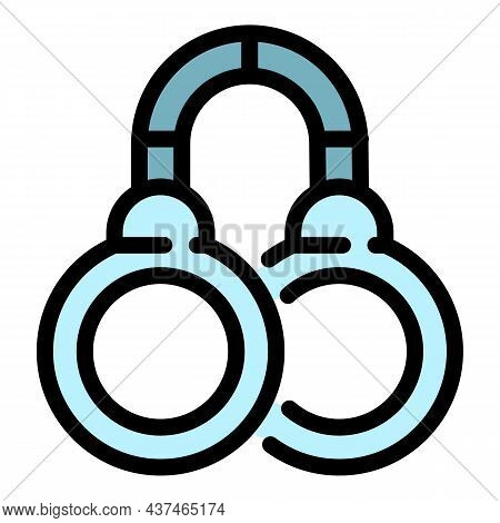 Handcuffs Icon. Outline Handcuffs Vector Icon Color Flat Isolated
