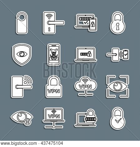 Set Line Padlock With Clock, Eye Scan, Digital Door Wireless, Two Steps Authentication, Mobile And F