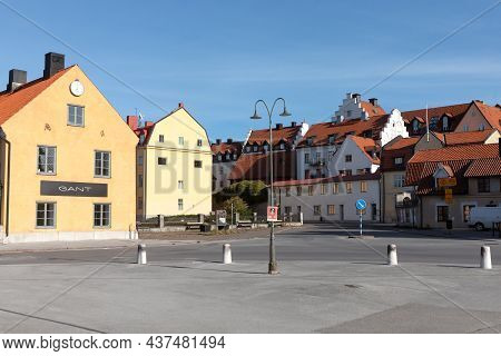 Visby, Gotland, Sweden - Oct 1, 2021: Streets And Architecture Of The Old Ancient City Visby, Gotlan