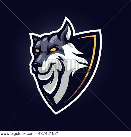 Wolf Mascot Logo Design Vector With Modern Illustration Concept Style For Badge, Emblem And T Shirt 