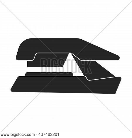 Stapler Vector Black Icon. Vector Illustration Staple Of Puncher On White Background. Isolated Black