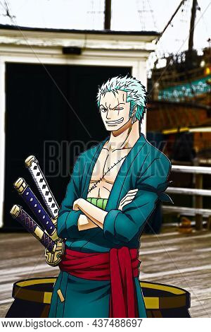 Nagasaki, Japan - May 13, 2013 : One Piece ,roronoa Zoro : Photographs Of Members Of The Straw Hat P