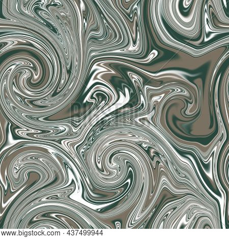 Seamless Twirly Swirly Abstract Liquid Marble Surface Pattern Design For Print
