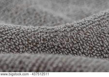Closeup Of A Grey Flluffy Microfiber Cloth