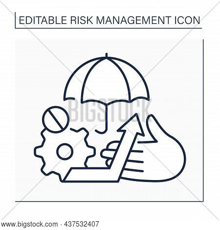 Risk Avoidance Line Icon. Not Performing Any Activity That May Carry Risk. Protection. Mitigation. B