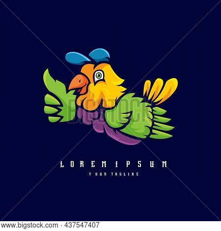 Bird Cartoon Character Logo Mascot Design Illustration