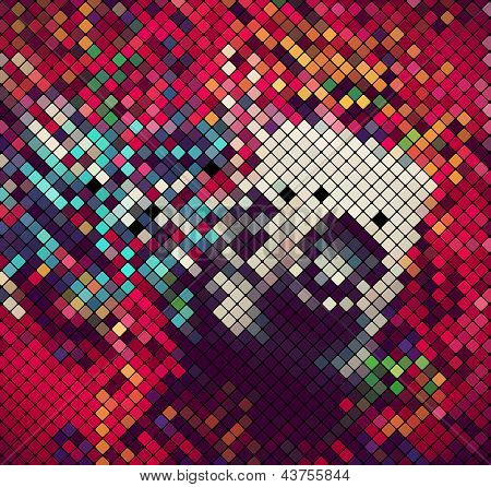 Square Pixel Mosaic Abstract Light Disco Background Vector Eps 10