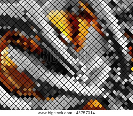 Abstract Light Disco Background Square Pixel Mosaic Vector Eps 10