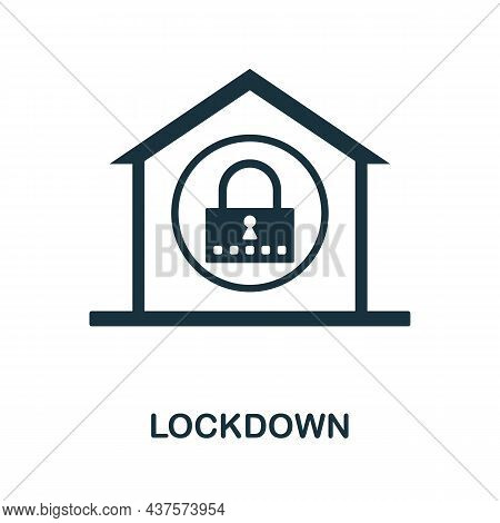 Lockdown Icon. Monochrome Sign From Lockdown Collection. Creative Lockdown Icon Illustration For Web