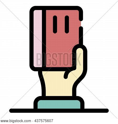 Key Card Icon. Outline Key Card Vector Icon Color Flat Isolated