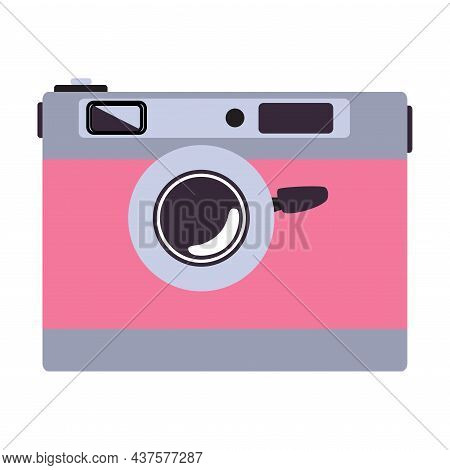 Pink Photo Camera As Colorful Kids Toy Vector Illustration
