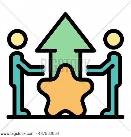 Advertiser Company Icon. Outline Advertiser Company Vector Icon Color Flat Isolated