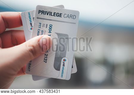 Samut Prakan Thailand - October 27, 2021 : Gift Card Value 500 Baht Each For To Make A Payment For R