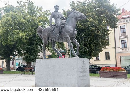 Chelmno, Poland - July 25, 2021: Equestrian Monument To The Cavalrymen Of The 8th Regiment Of Mounte