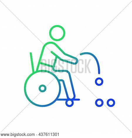 Boccia Gradient Linear Vector Icon. Precision Ball Throwing Sport. Competitive Game. Sportsman With 