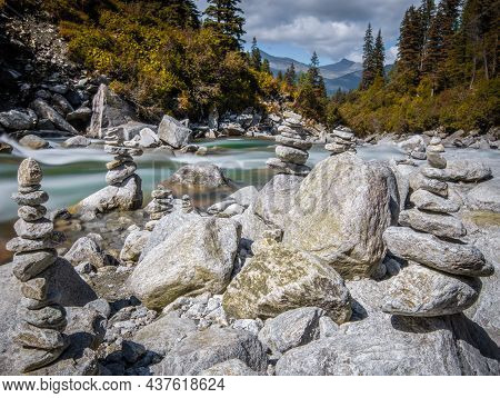 A Long Exposure From A River In The Austrian Alps