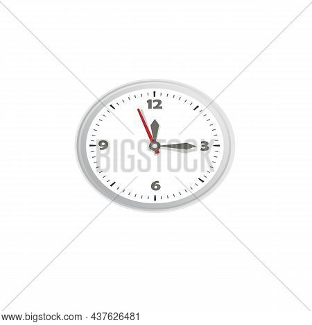 Clock Vector Flat Illustration Isolated On White Background