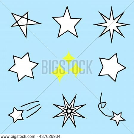 Various Shapes Of Star Icons Vector Image Illustration