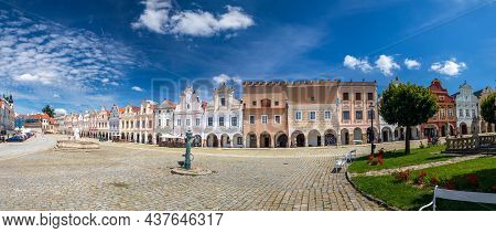 Telc, Czech Republic - 07 06 2021: The Main Square - Zacharias Of Hradec Square