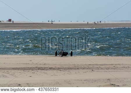 View On Wide White Sandy North Sea Beach In Renesse, Zeeland, Netherlands