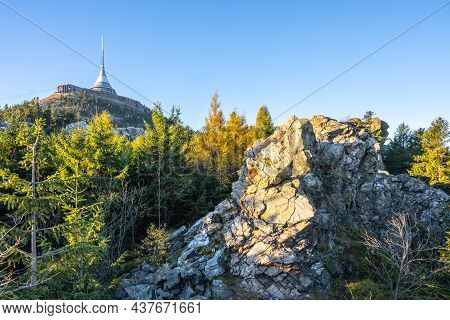 Virive Rocks, Czech: Virive Kameny, And Jested Mountain In Autumn Time. Liberec, Czech Republic