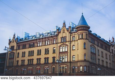 Streets Of Tampere, Pirkanmaa, Western Part Of Finland, Vibrant Winter City View, With Town Hall, Ch