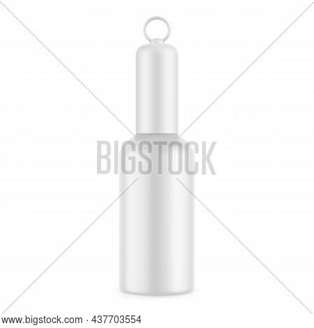 Blank Promotional Pocket Hand Sanitiser Plastic Bottle For Branding, Mockup Template On Isolated Whi
