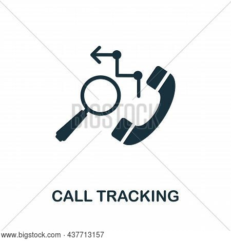 Call Tracking Icon. Monochrome Sign From Production Management Collection. Creative Call Tracking Ic