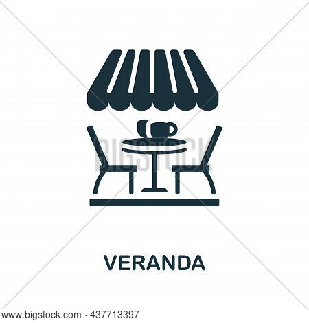Veranda Icon. Monochrome Sign From Restaurant Collection. Creative Veranda Icon Illustration For Web