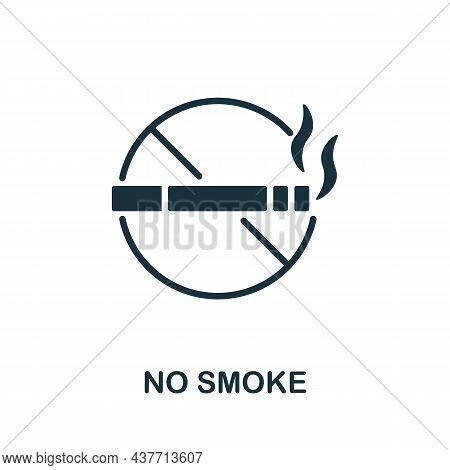 No Smoke Icon. Monochrome Sign From Restaurant Collection. Creative No Smoke Icon Illustration For W