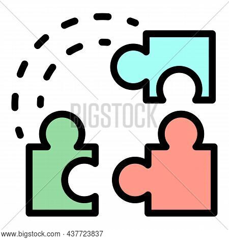 Sociology Puzzle Icon. Outline Sociology Puzzle Vector Icon Color Flat Isolated