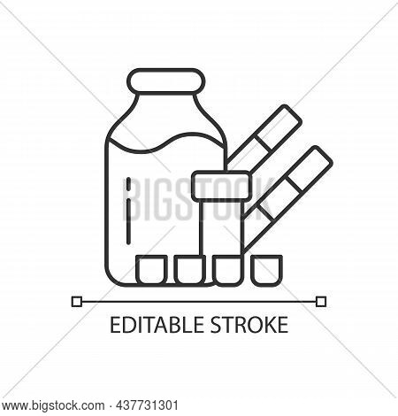 Melamine Contamination Testing Linear Icon. Hazardous Products With Melamine. Harmful Additives. Thi