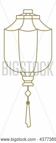 Ceiling Hang Lamp. Chinese Lantern. Linear Icon